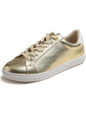 Women's Gold Whitesole Big Eyelet Fashion Lightweight Spring Casual Sneaker